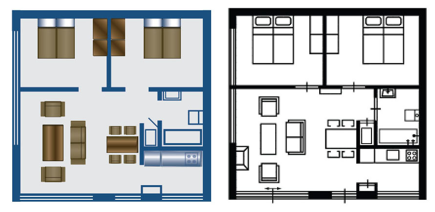 Bungalow für 4 Personen - Grundriss